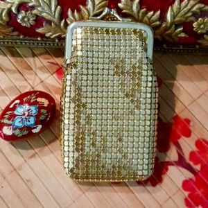 FAR NINE gold mesh cigarette case with gold satin lining* NEVER USED
